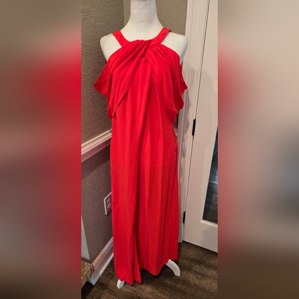 New York And Company Drape Shoulder Long Tunic, Size Medium